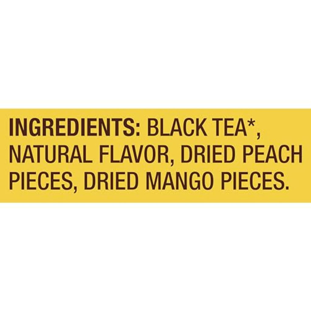 Lipton Peach Mango Black Tea Pyramid Bags, 80 Total Bags (20 Count 4-Pack) | Flavored Caffeinated Hot Tea with Real Greek Peach Pieces and Mango Flavor Rainforest Alliance Certified