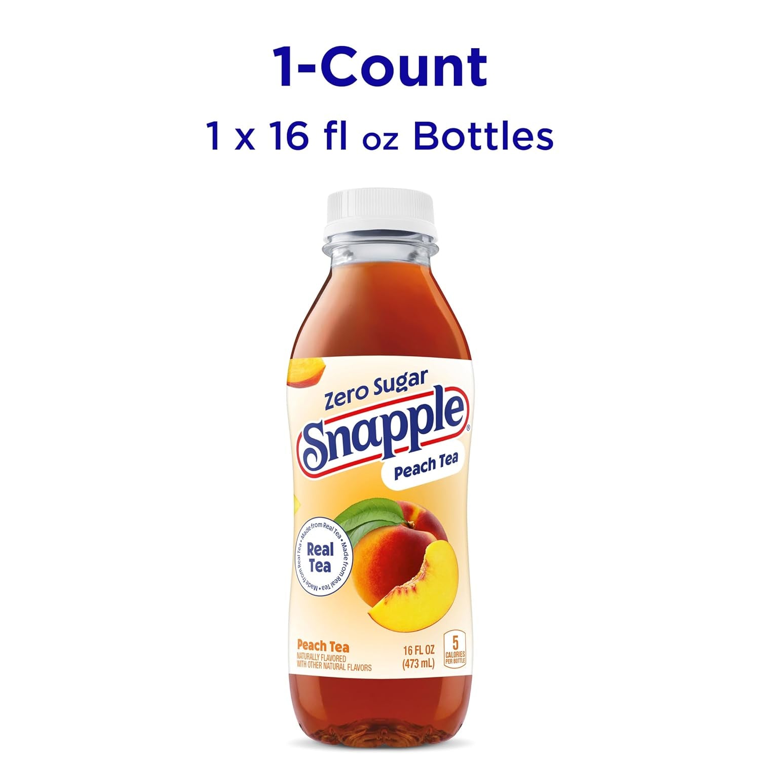 Zero Sugar Peach Tea, 16 Fl Oz Recycled Plastic Bottle