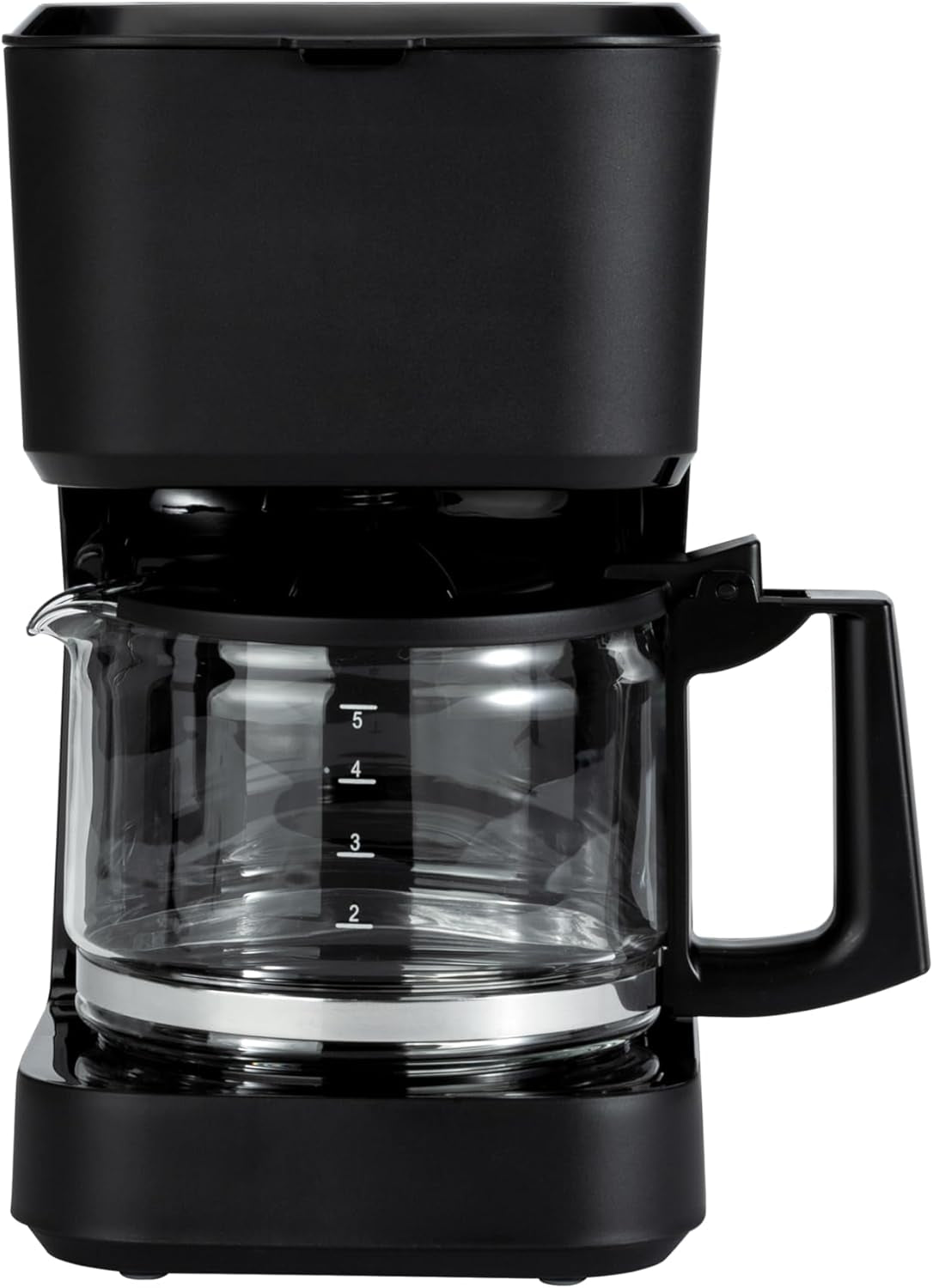 5 Cup Drip Coffee Maker with Glass Coffee Pot (0.8 Qt), Auto Shut-Off, Auto Pause, Removable Filter Basket, Matte Black
