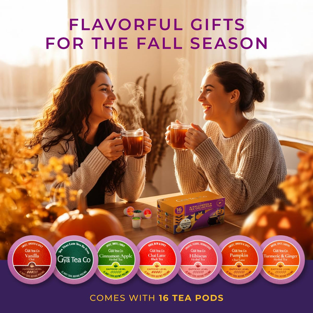 Halloween Tea Pod Collection Gift Set (16 Count) - Different Flavors Assorted Variety Pack