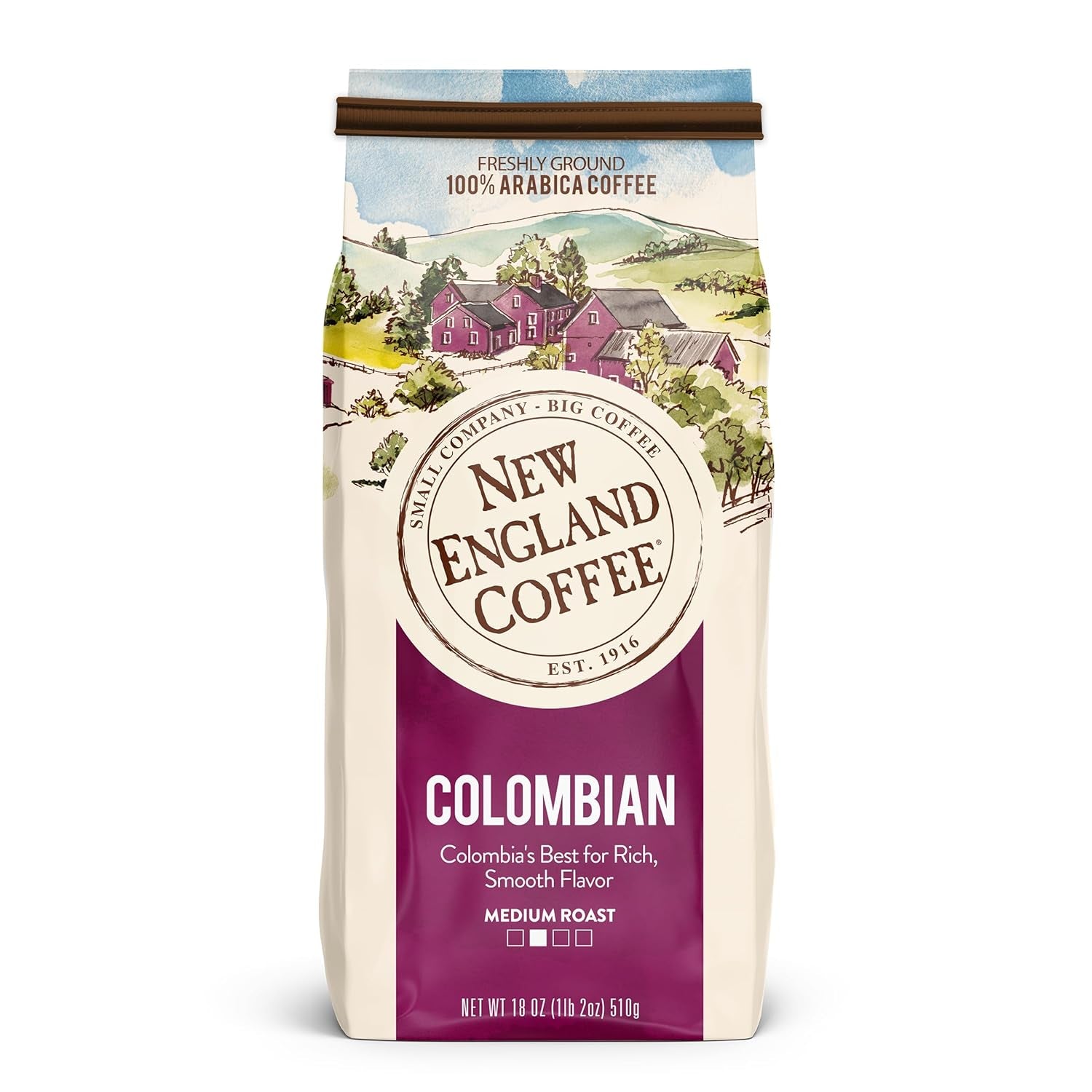 Colombian Medium Roast Ground Coffee, 18Oz Bag (Pack of 4)